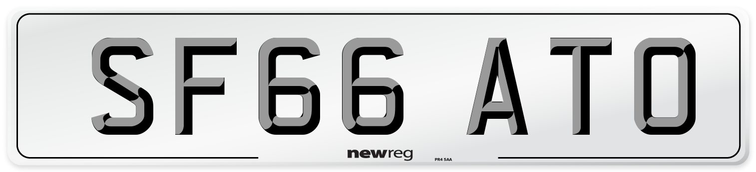 SF66 ATO Number Plate from New Reg